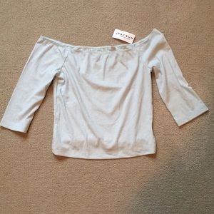 Light Blue Off the Shoulder Top